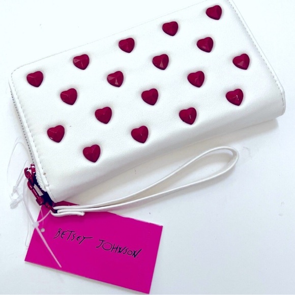 Portefeuille Betsey Johnson Panda - Blanc/ivoire/noir/argent - Tri-fold Avec Zip - Neuf Avec étiquettes
